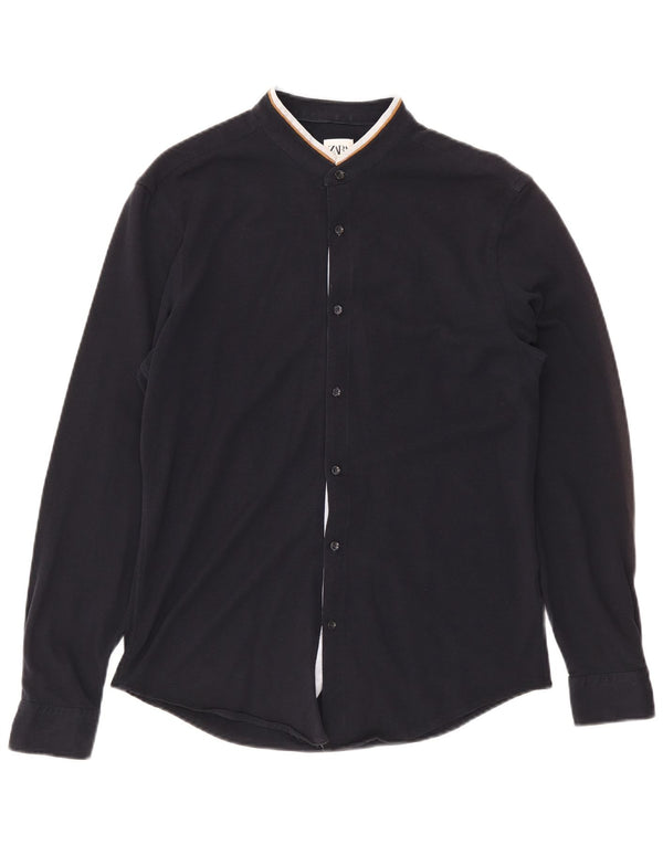 Zara Mens Shirt Medium Navy Blue