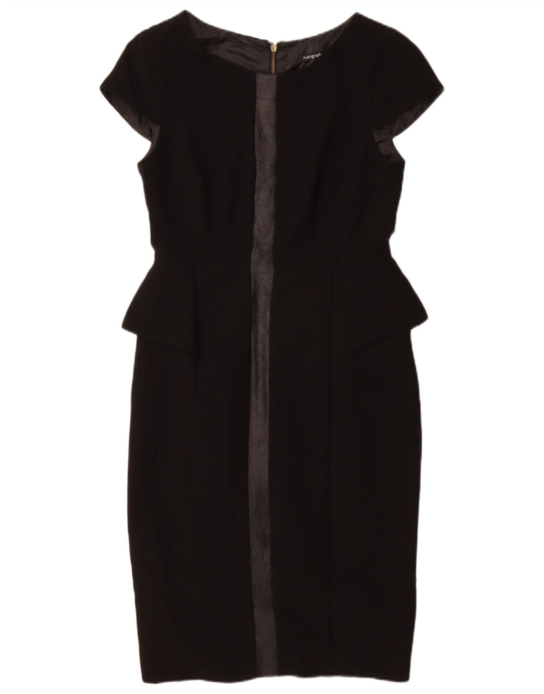 MARKS & SPENCER Womens Autograph Peplum Dress UK 10 Small Black Polyester