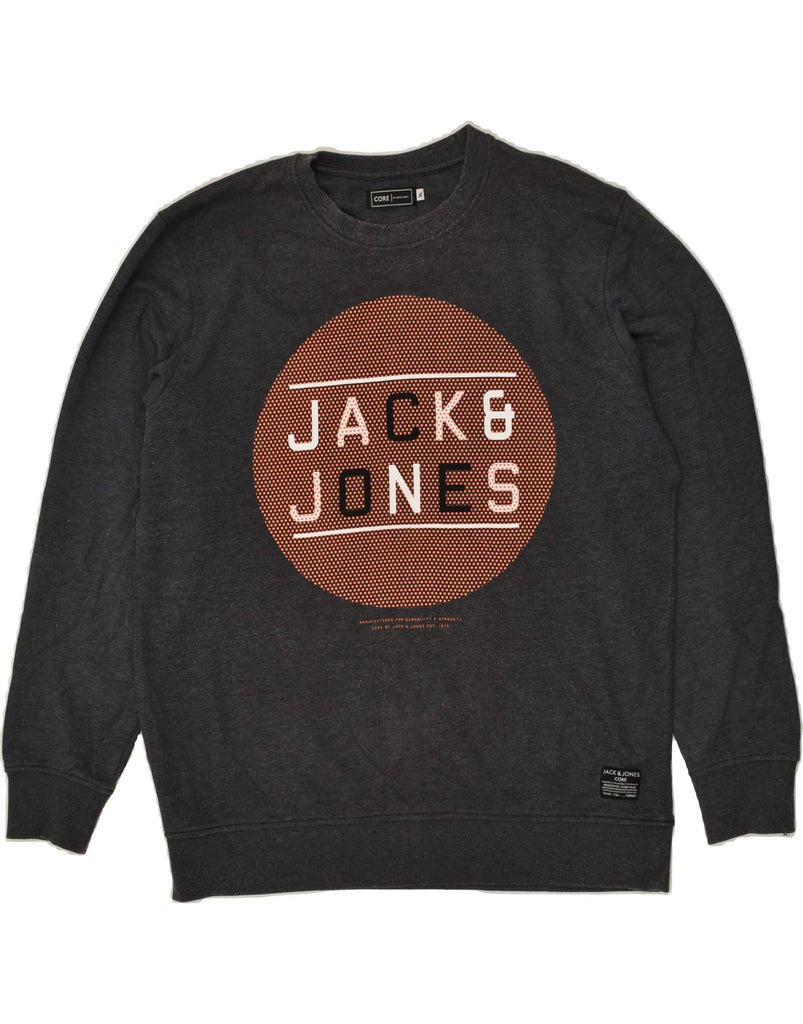 JACK & JONES Mens Graphic Sweatshirt Jumper XL Grey Cotton | Vintage Jack & Jones | Thrift | Second-Hand Jack & Jones | Used Clothing | Messina Hembry 