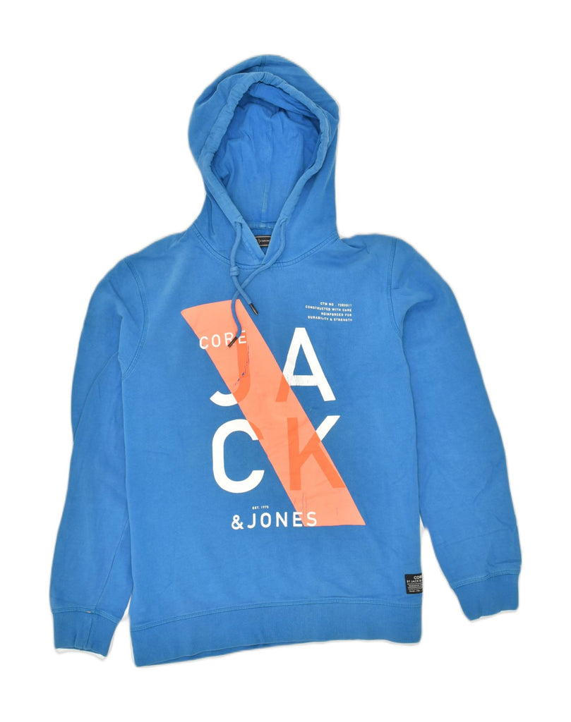 JACK & JONES Mens Graphic Hoodie Jumper XL Blue Cotton | Vintage Jack & Jones | Thrift | Second-Hand Jack & Jones | Used Clothing | Messina Hembry 