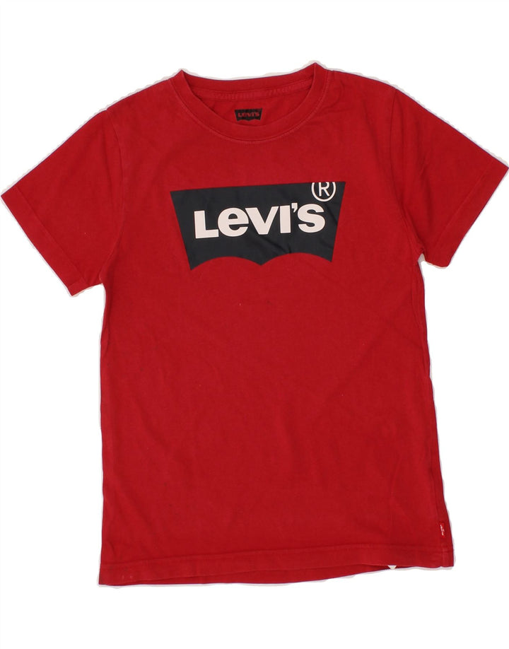 LEVI'S Boys Graphic T-Shirt Top 9-10 Years Red Cotton Vintage Levi's and Second-Hand Levi's from Messina Hembry 