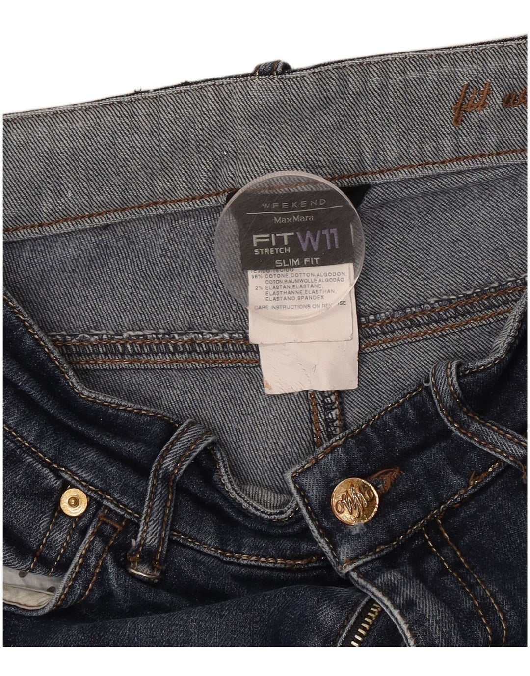 Max Mara Womens Weekend Slim Jeans W28 L26 Navy Blue Cotton