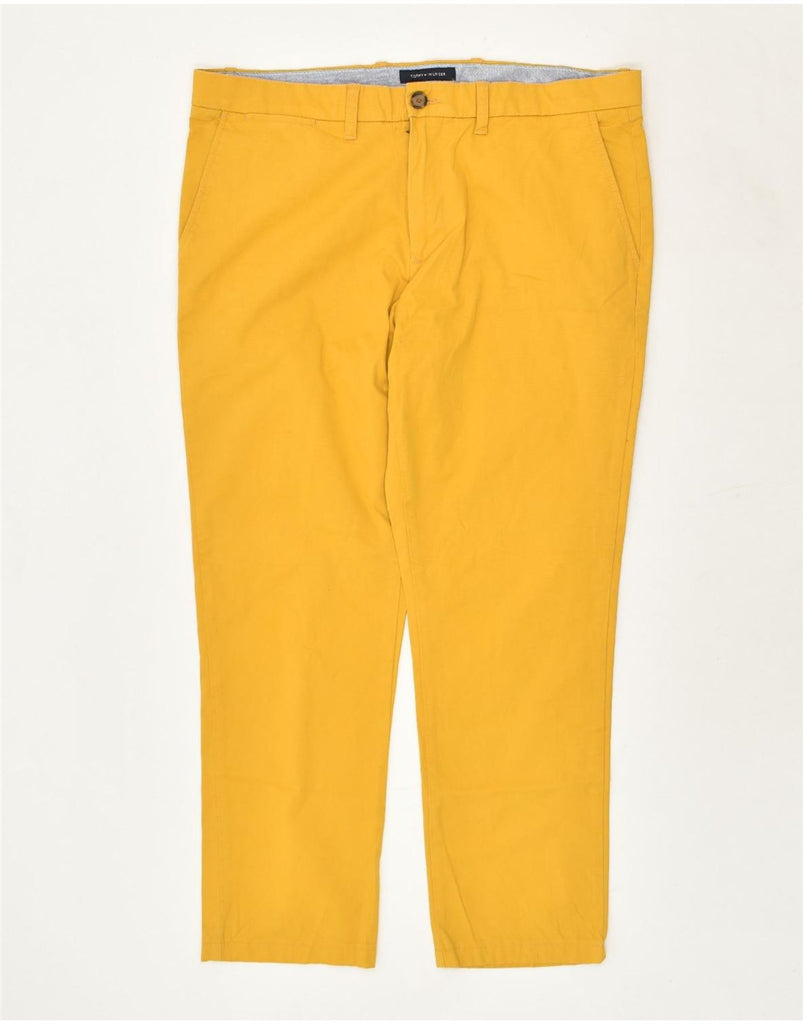 TOMMY HILFIGER Mens Slim Fit Chino Trousers W36 L27  Yellow Cotton | Vintage Tommy Hilfiger | Thrift | Second-Hand Tommy Hilfiger | Used Clothing | Messina Hembry 