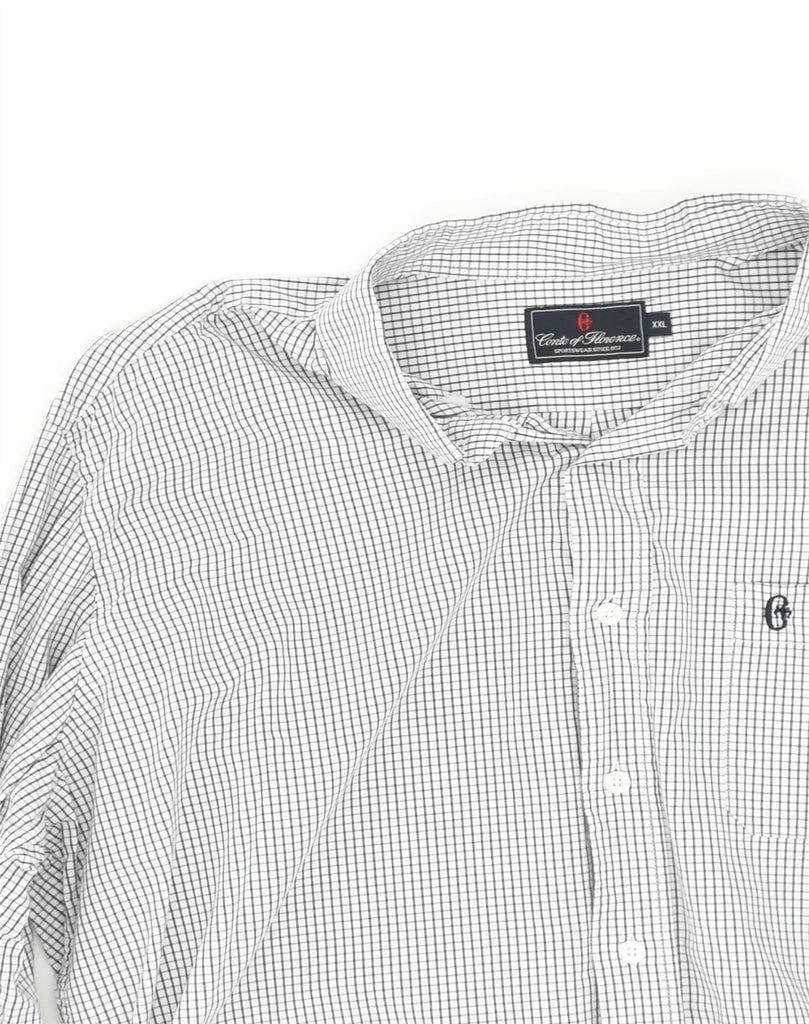 CONTE OF FLORENCE Mens Shirt 2XL Grey Check Cotton | Vintage Conte of Florence | Thrift | Second-Hand Conte of Florence | Used Clothing | Messina Hembry 