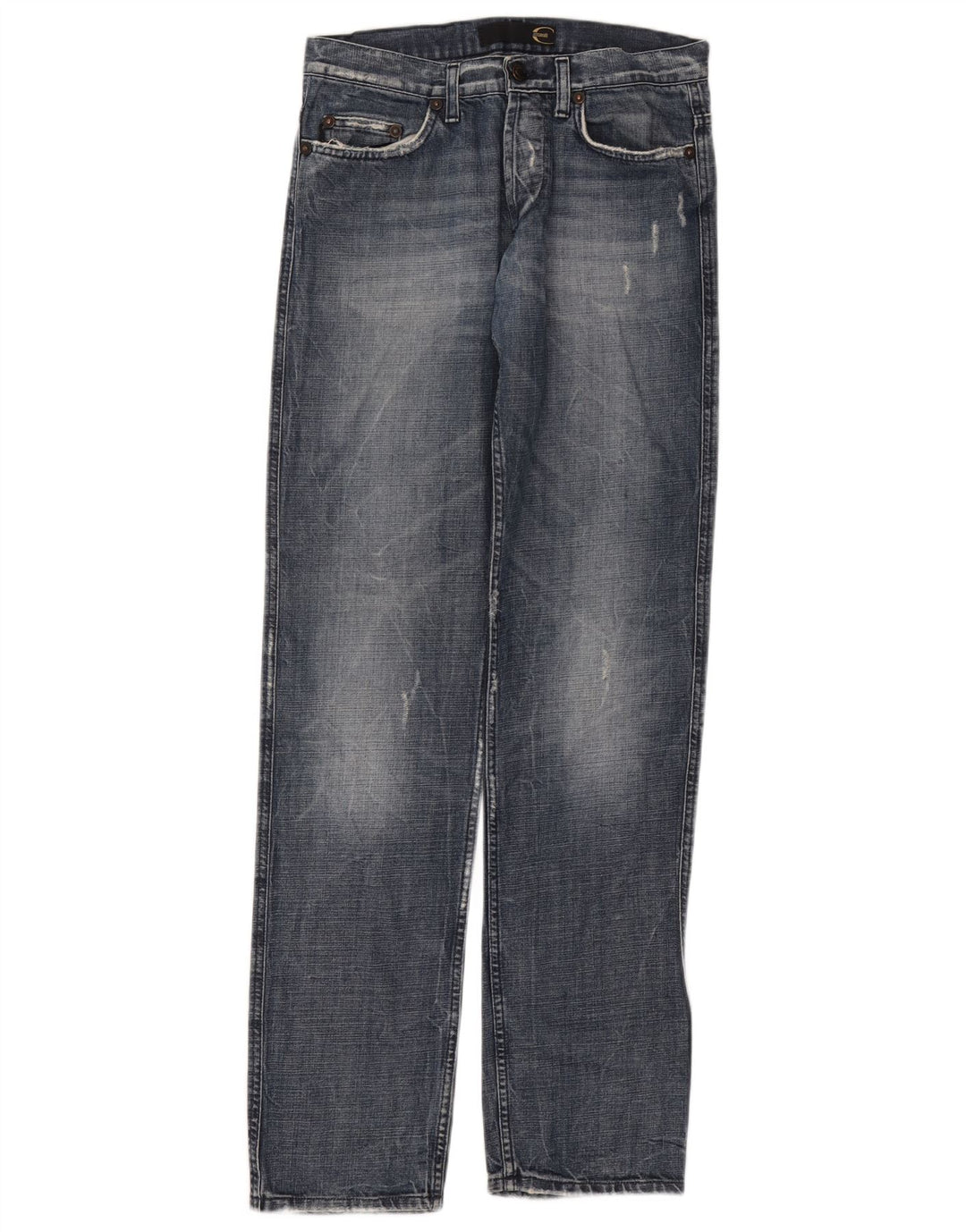 Just Cavalli Mens Distressed Straight Jeans W34 L34 Blue