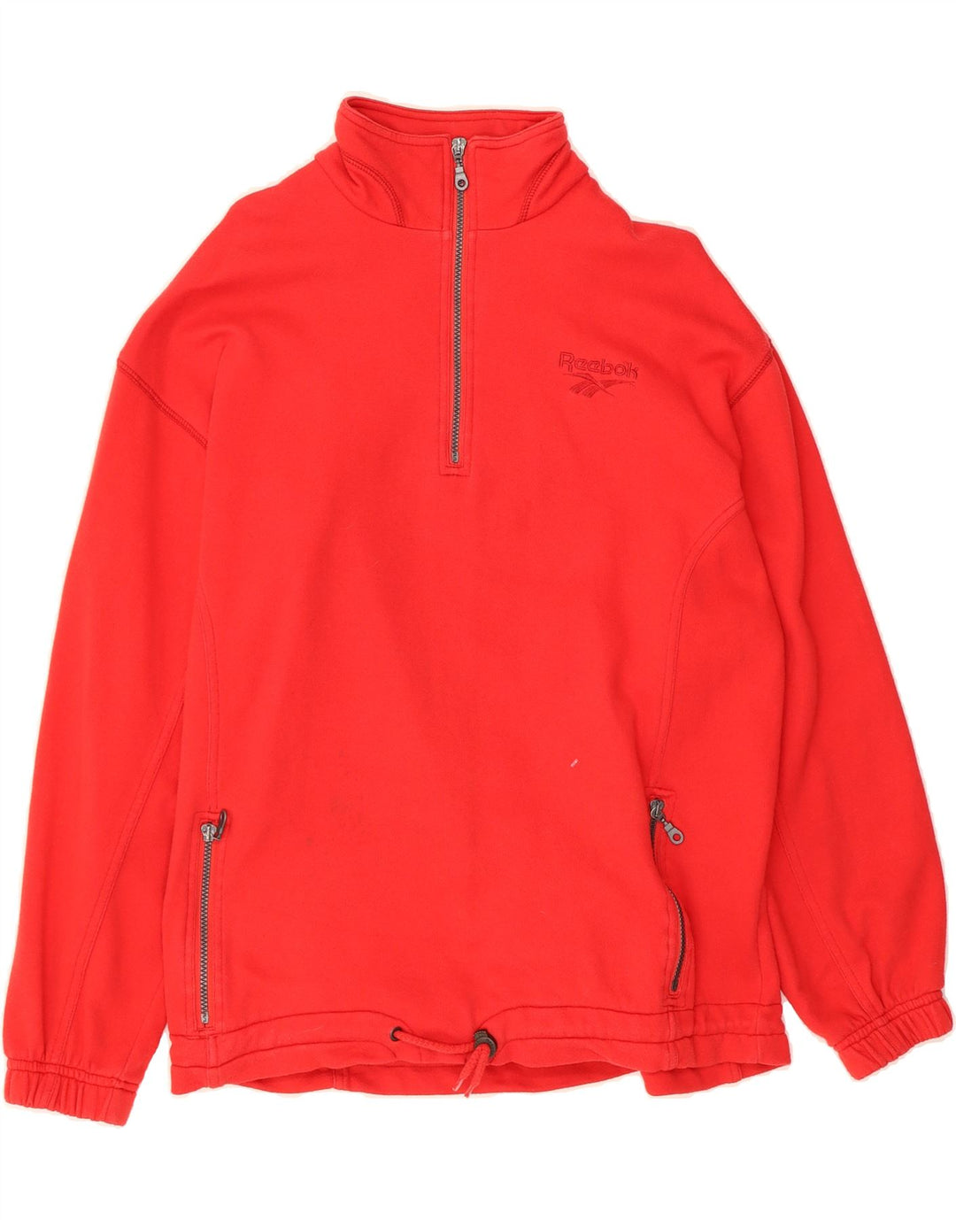 REEBOK Mens Graphic Zip Neck Sweatshirt Jumper Large Red Vintage Reebok and Second-Hand Reebok from Messina Hembry 