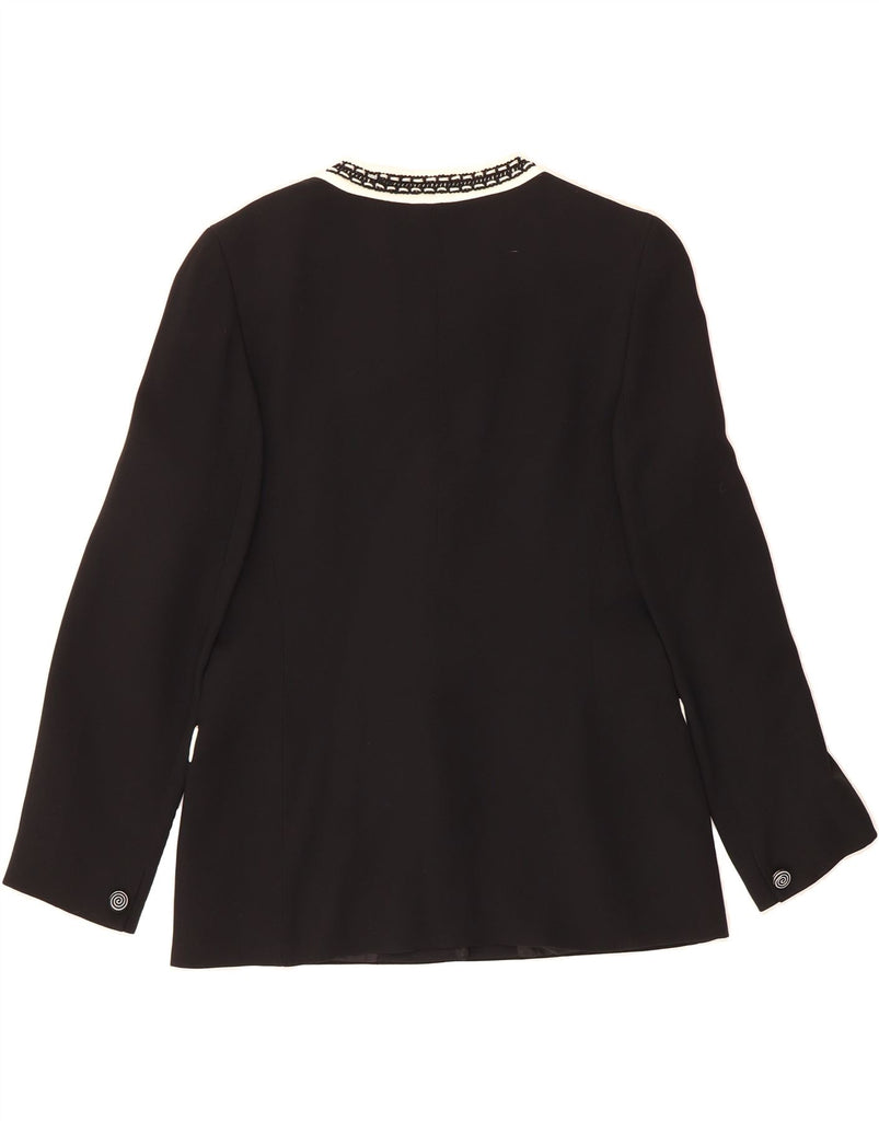 RENATO BALESTRA Womens 3 Button Blazer Jacket IT 46 Large Black Acrylic Vintage Renato Balestra and Second-Hand Renato Balestra from Messina Hembry 