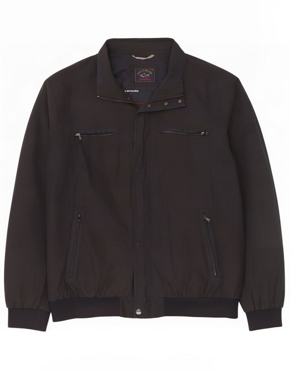 Paul & Shark Mens Utility Jacket UK 50 5XL Black Polyester