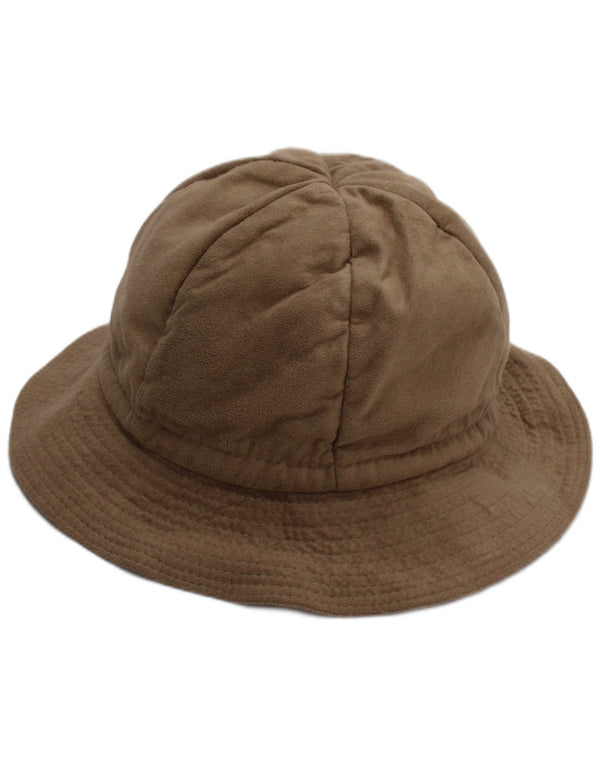 Vintage Womens Faux Suede Bucket Hat One Size Beige Polyester