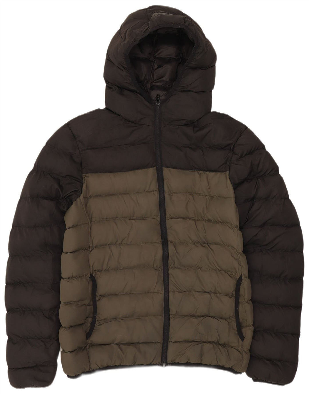 French Connection Womens Padded Jacket UK 14 Medium Khaki Polyester