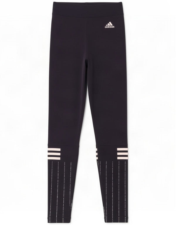 Adidas Womens Leggings UK 8/10 Small Navy Blue Striped Cotton