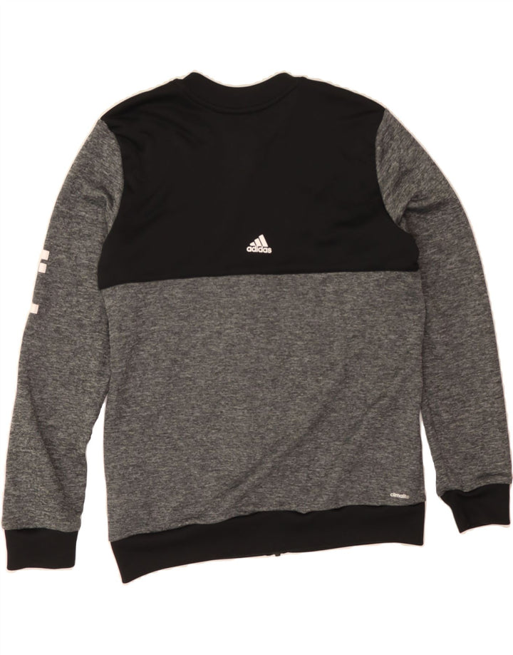 ADIDAS Boys Climalite Tracksuit Top Jacket 11-12 Years Grey Colourblock Vintage Adidas and Second-Hand Adidas from Messina Hembry 