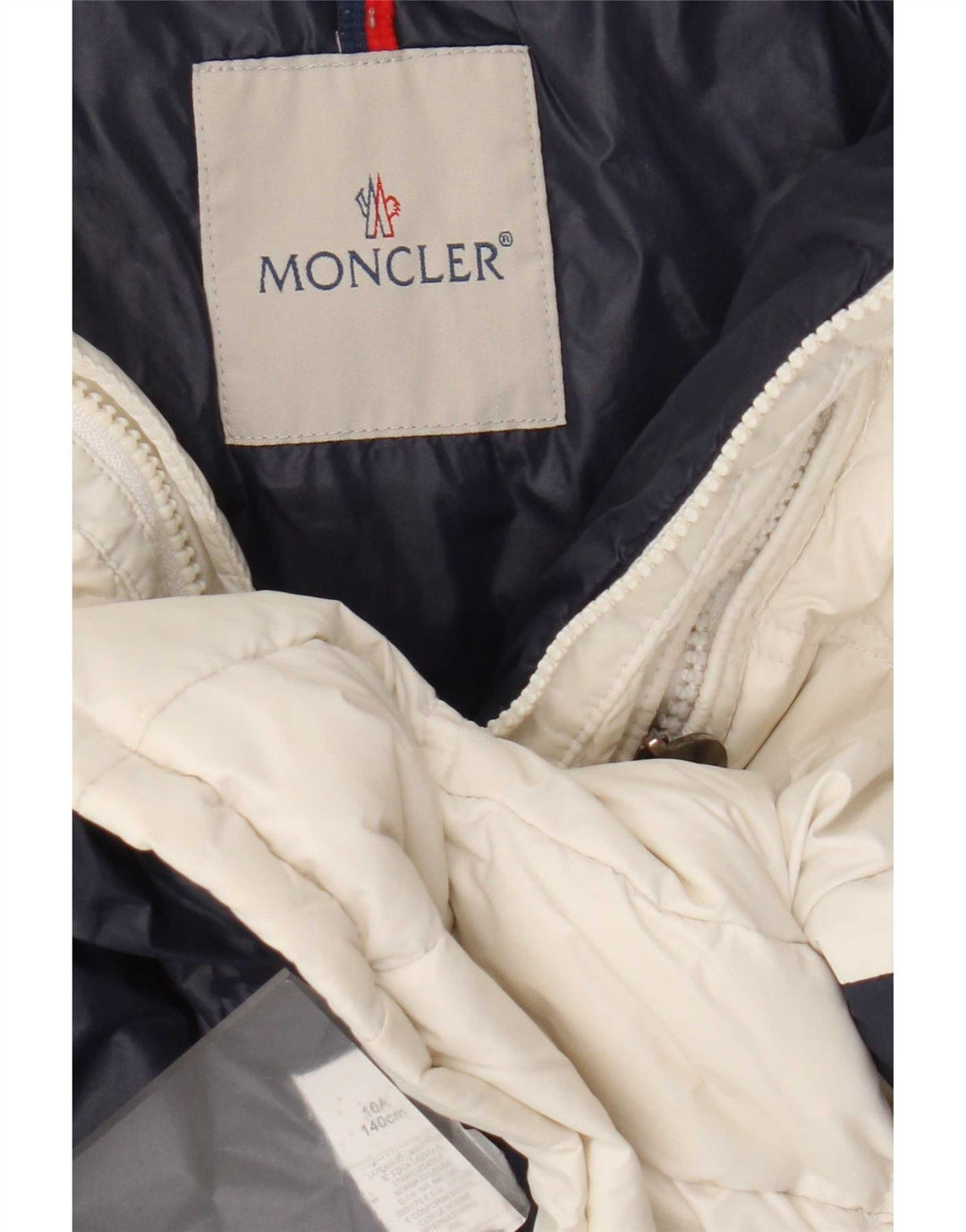 Moncler Girls Graphic Padded Jacket 9-10 Years White Colourblock Polyamide