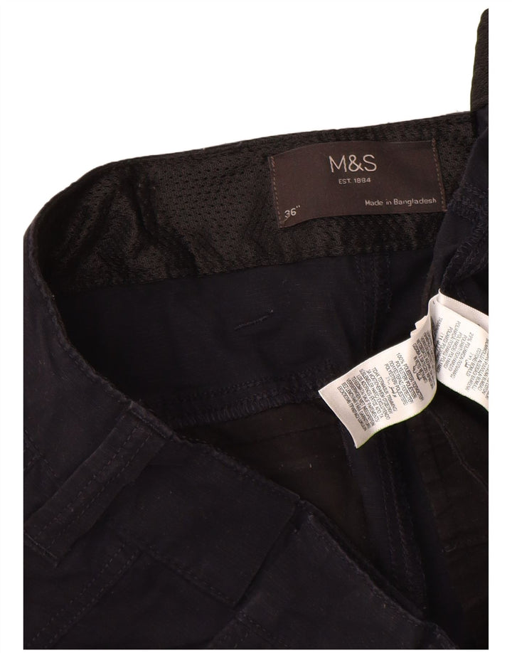 Marks & Spencer Mens Cargo Shorts W36 Large Black Cotton