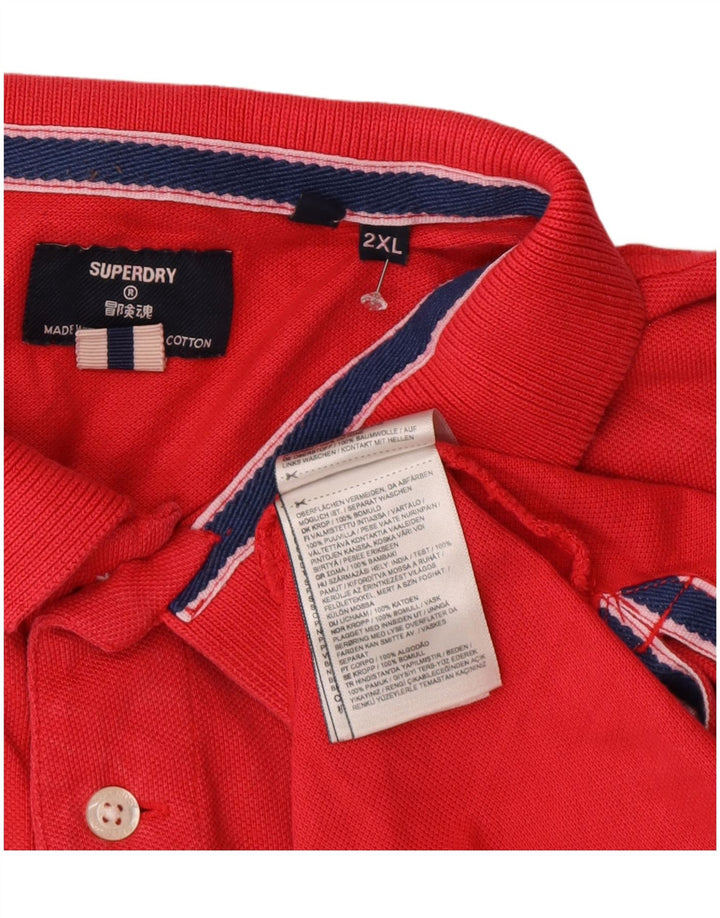 Superdry Mens Polo Shirt 2XL Pink Cotton