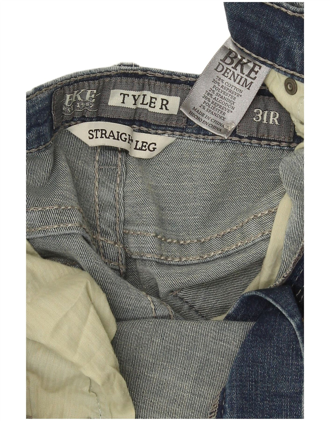 BKE Womens Tyler Straight Jeans W31 L31 Blue Cotton