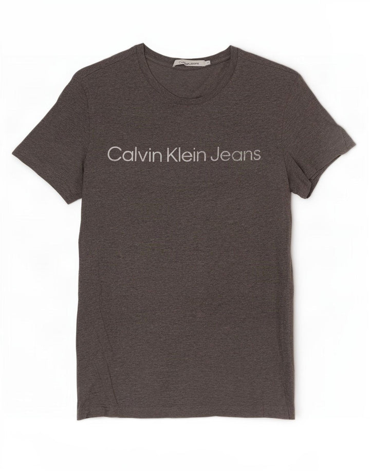 Calvin Klein Jeans Mens Graphic T-Shirt Top Medium Grey