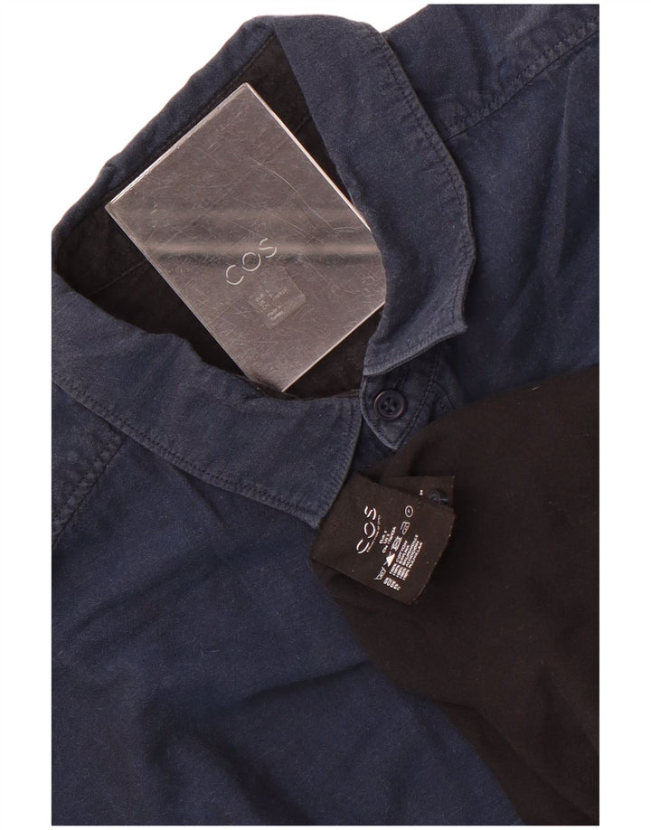 Cos Mens Shirt Small Navy Blue Cotton