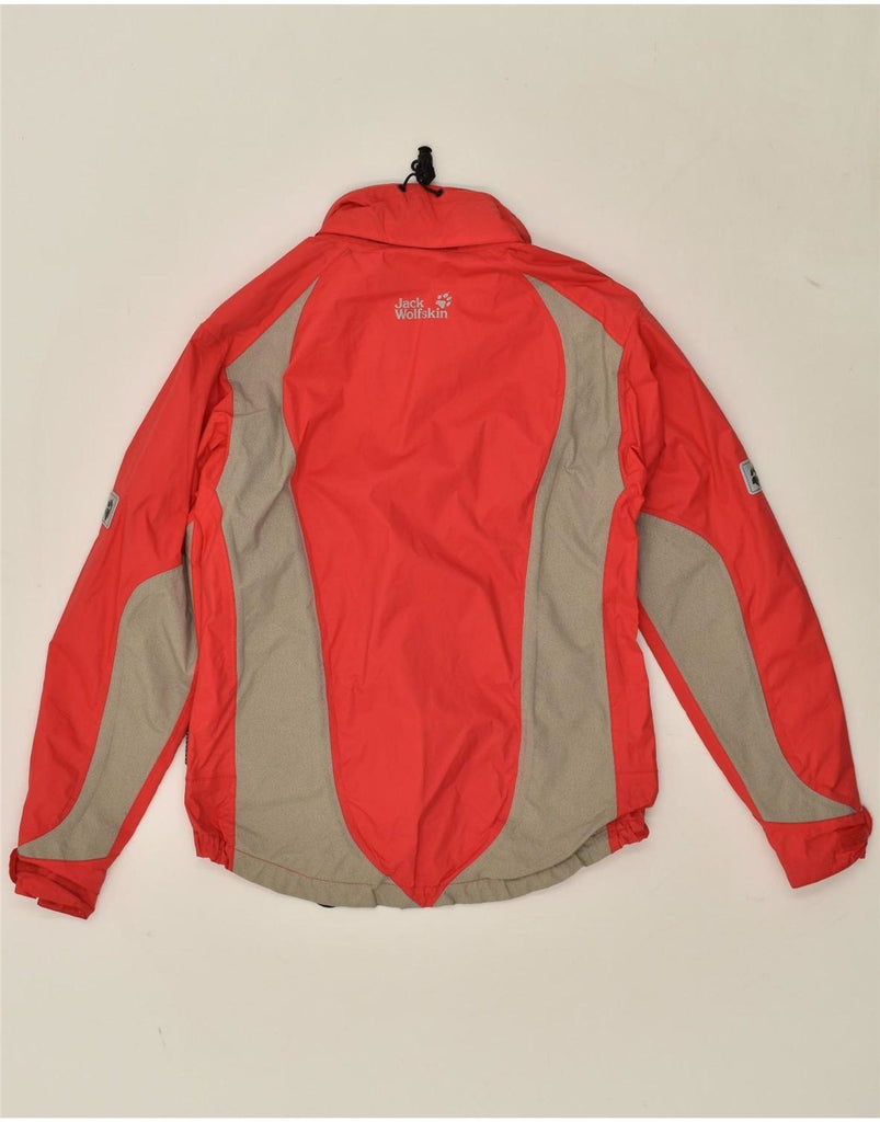 JACK WOLFSKIN Womens Loose Fit Rain Jacket UK 10 Small Red Colourblock Vintage Jack Wolfskin and Second-Hand Jack Wolfskin from Messina Hembry 