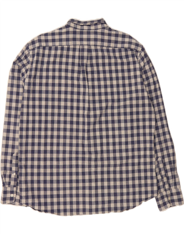 J. CREW Mens Slim Shirt XL Navy Blue Check Cotton Vintage J. Crew and Second-Hand J. Crew from Messina Hembry 