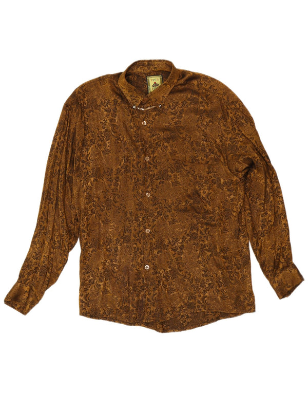 Tipo' S Mens Shirt Medium Brown Paisley Viscose