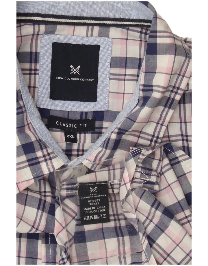 CREW CLOTHING Mens Classic Fit Shirt 2XL Blue Check Cotton