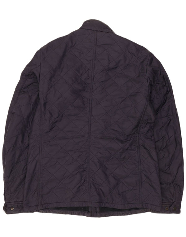 Barbour Mens Quilted Jacket UK 40 Large Navy Blue Polyamide