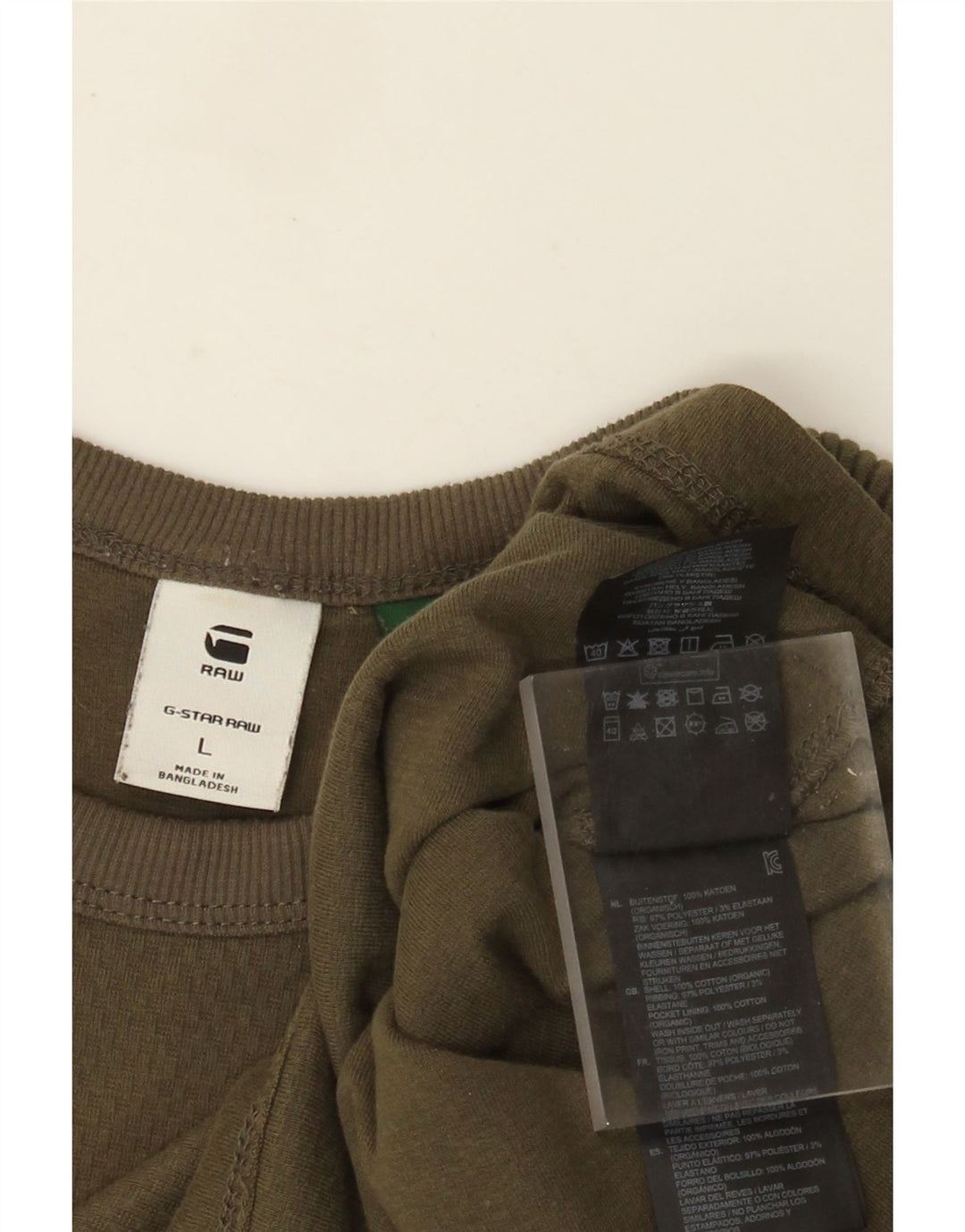 G-Star Mens Top Long Sleeve Large Khaki Cotton