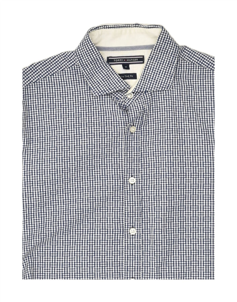 TOMMY HILFIGER Mens New York Fit Shirt Medium Navy Blue Check Cotton | Vintage Tommy Hilfiger | Thrift | Second-Hand Tommy Hilfiger | Used Clothing | Messina Hembry 