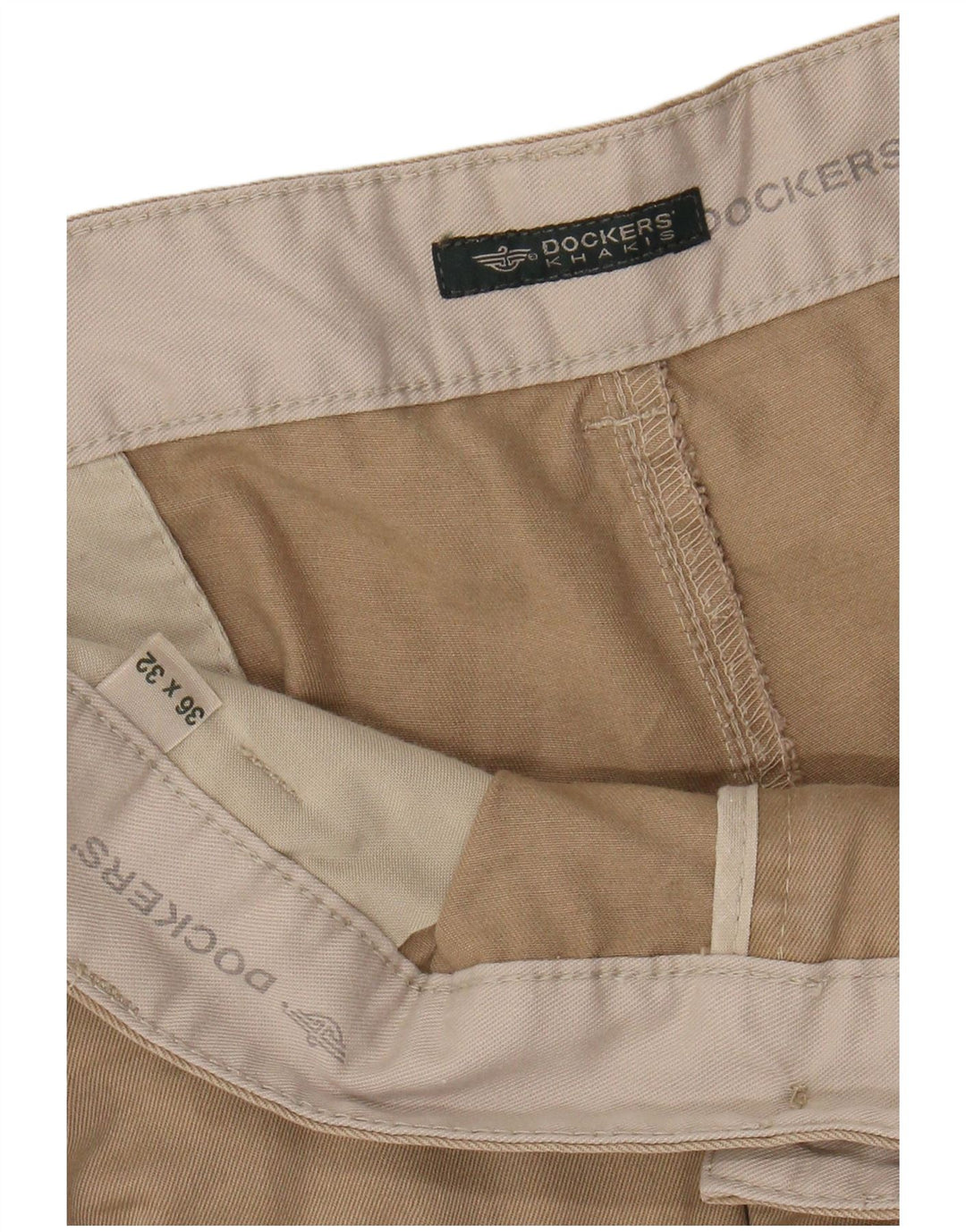 DOCKERS Mens Khakis Straight Chino Trousers W36 L32 Beige