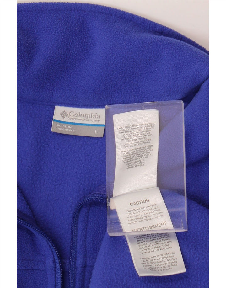 COLUMBIA Womens Fleece Jacket UK 16 Large Blue Polyester