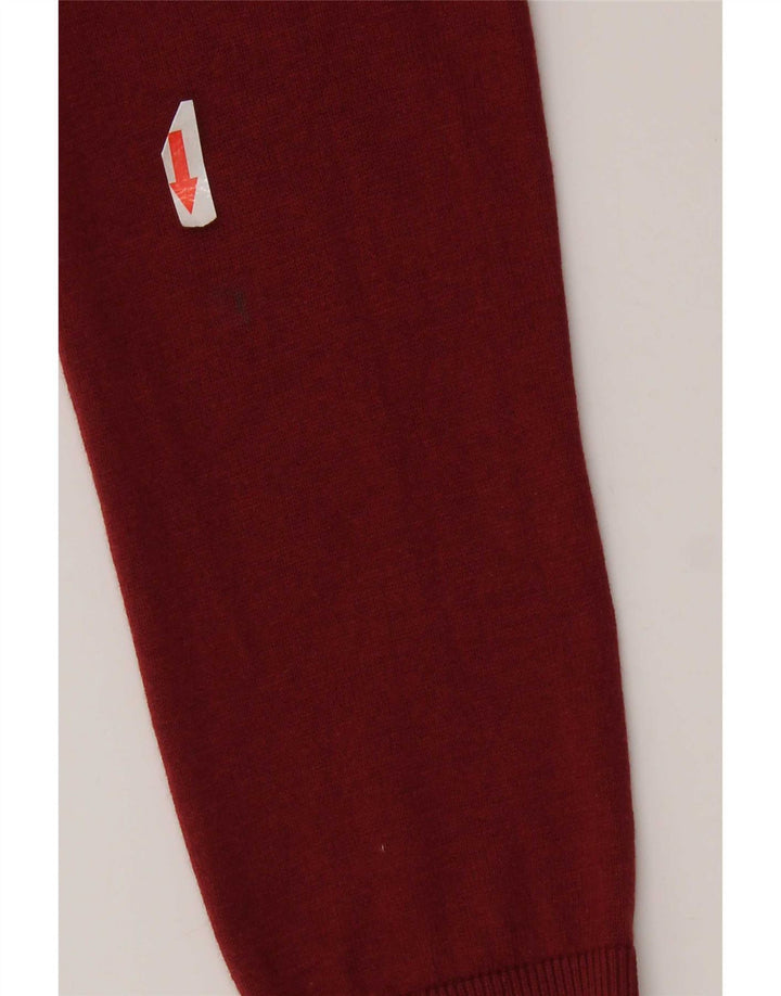 Massimo Dutti Womens Bolero Jumper UK 14 Medium Burgundy Silk