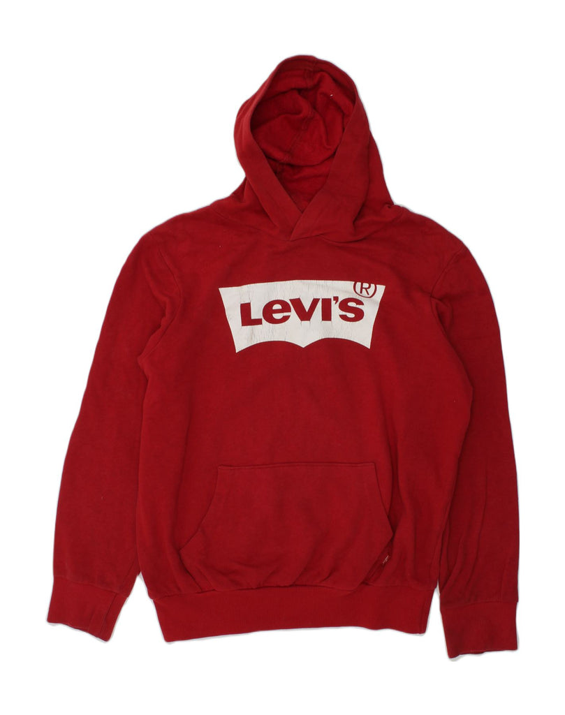 LEVI'S Boys Graphic Hoodie Jumper 11-12 Years Red Cotton | Vintage Levi's | Thrift | Second-Hand Levi's | Used Clothing | Messina Hembry 