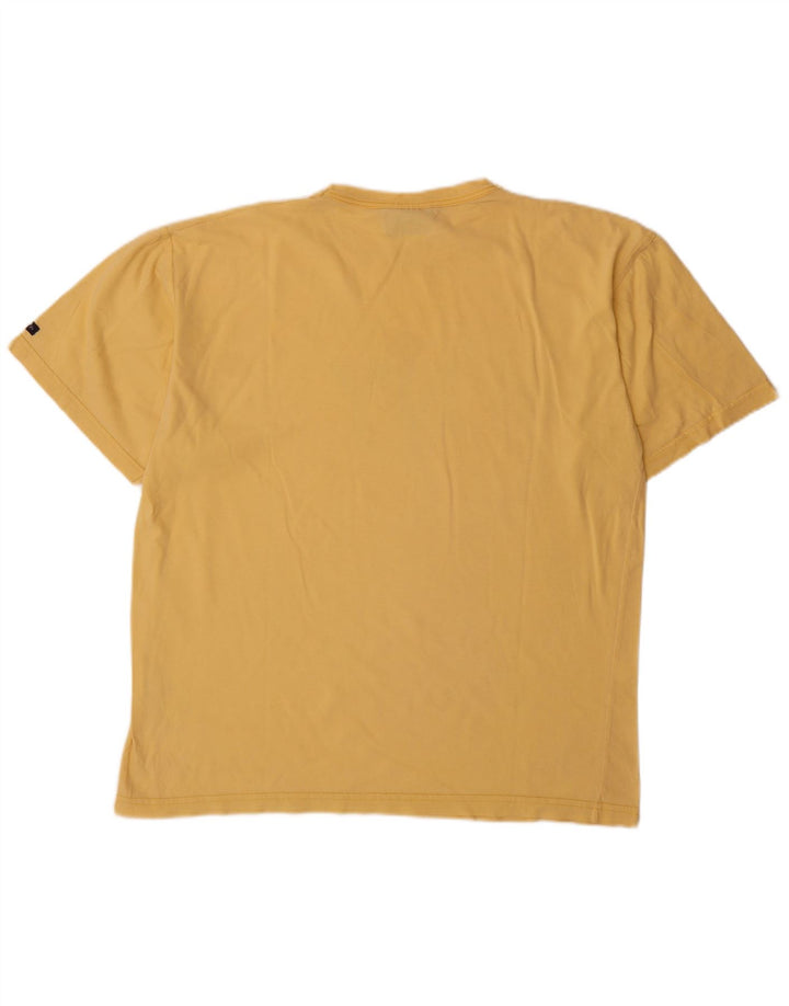 Navigare Mens Graphic T-Shirt Top Medium Yellow Cotton