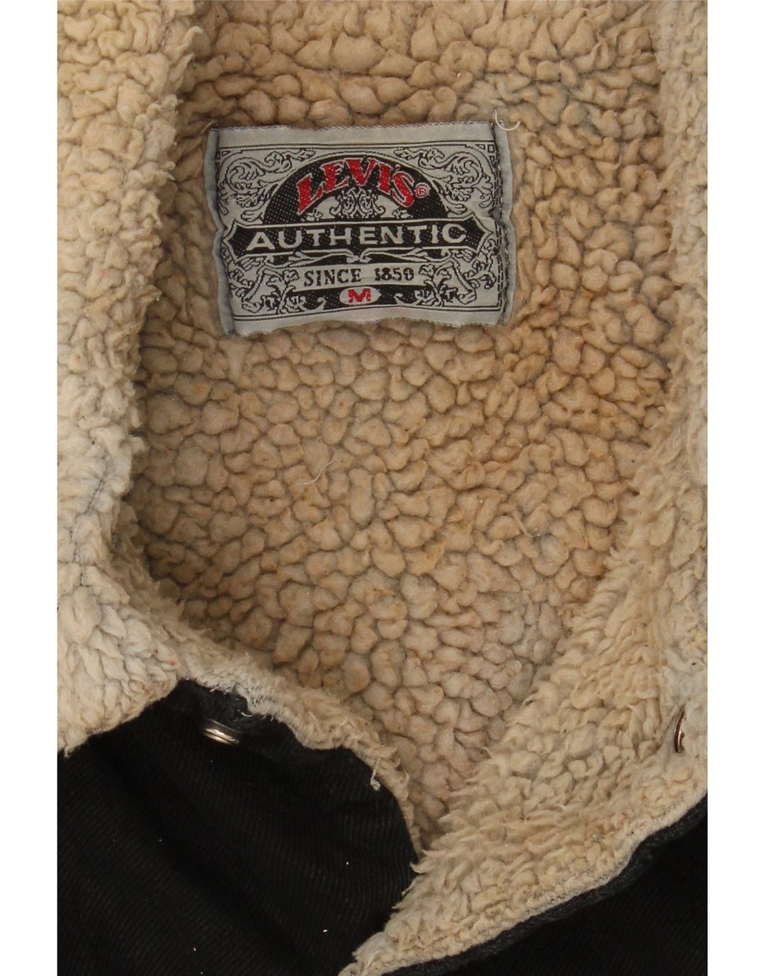 Levi's Mens Denim Sherpa Jacket UK 38 Medium Black