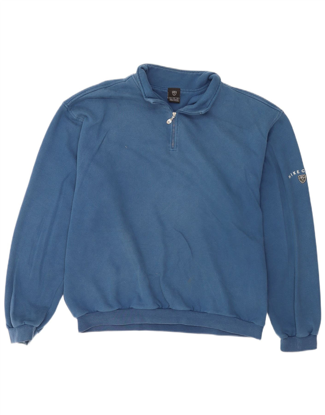Nike Mens Zip Neck Sweatshirt Jumper XL Blue Cotton