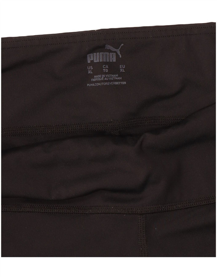 Puma Womens Leggings UK 18 XL  Black Colourblock