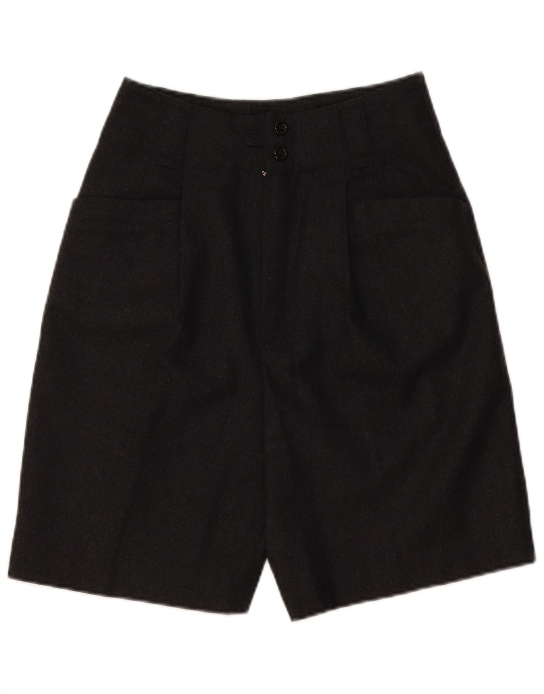 VINTAGE Womens High Waist Casual Shorts EU 36 Small W28 Grey New Wool