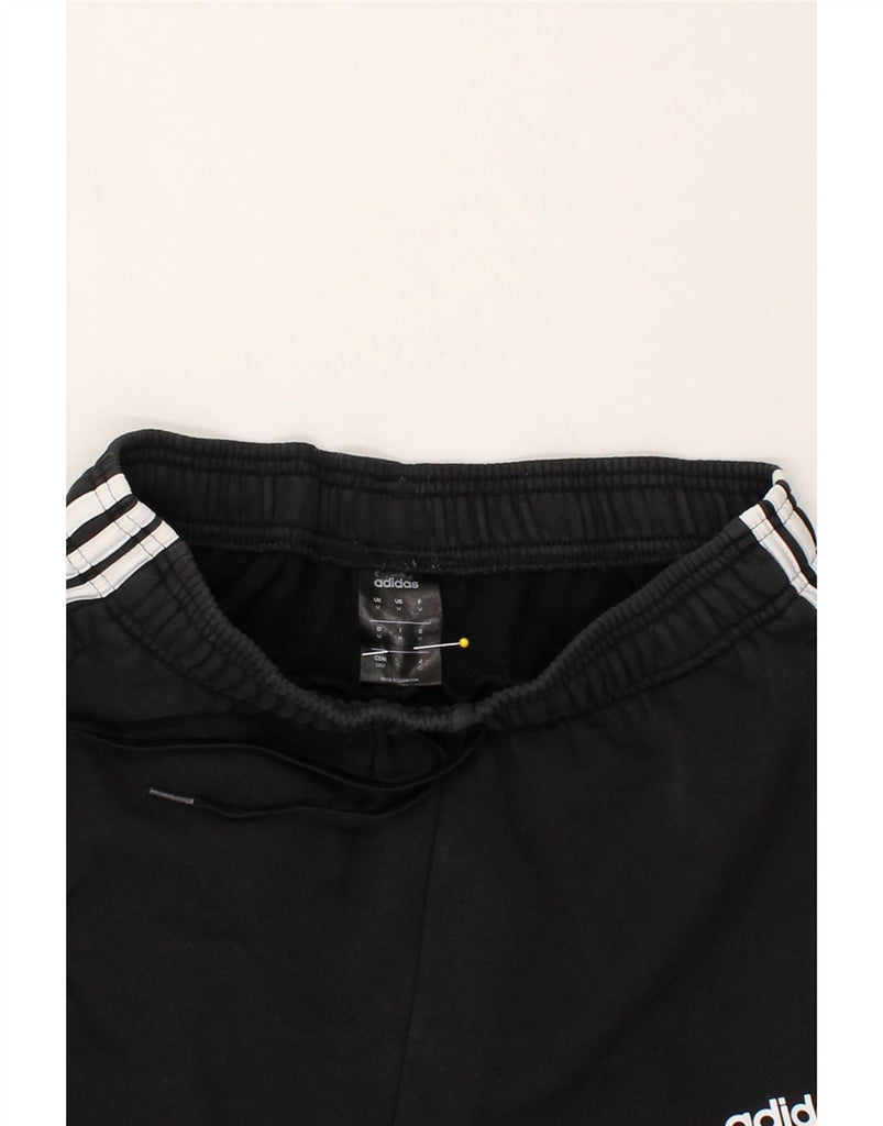 ADIDAS Womens Tracksuit Trousers Joggers UK 12 Medium Black Cotton | Vintage Adidas | Thrift | Second-Hand Adidas | Used Clothing | Messina Hembry 