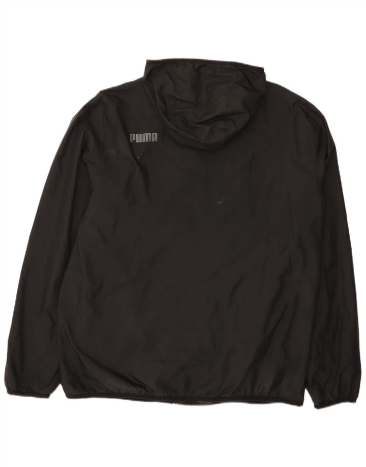 Puma Mens Hooded Rain Jacket UK 18 XL Black Polyester