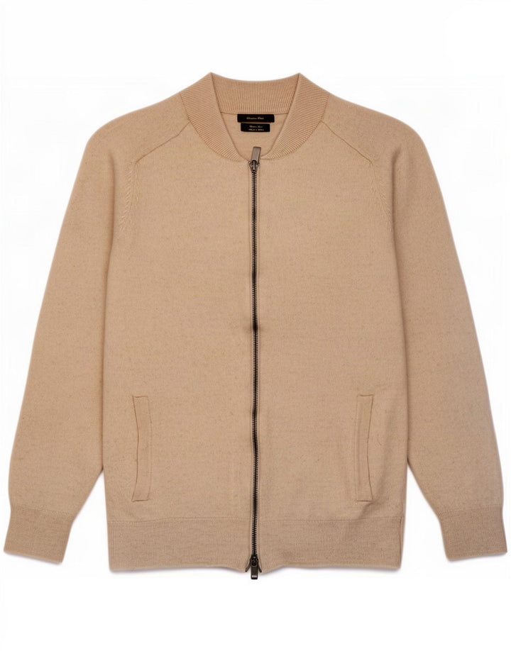 Massimo Dutti Womens Cardigan Sweater UK 12 Medium Beige Wool