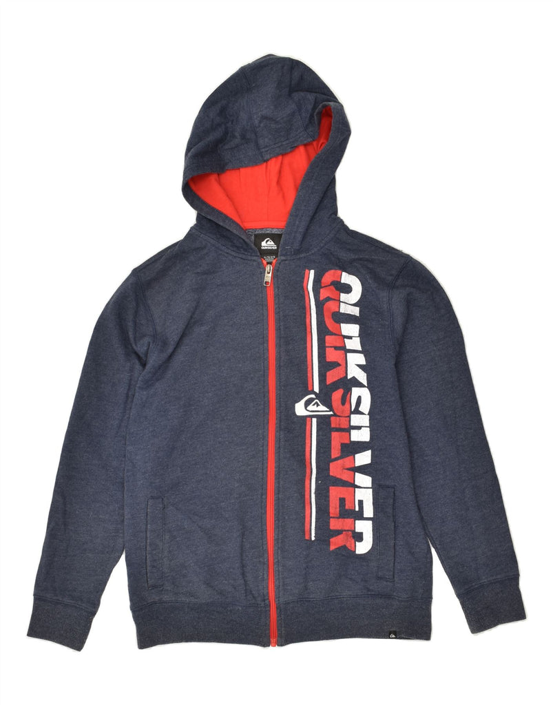 QUIKSILVER Boys Graphic Zip Hoodie Sweater 14-15 Years XL  Navy Blue | Vintage Quiksilver | Thrift | Second-Hand Quiksilver | Used Clothing | Messina Hembry 