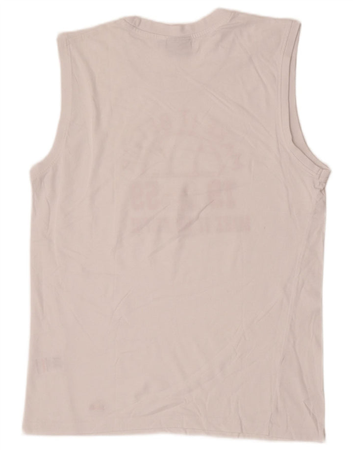 ELLESSE Mens Graphic Vest Top XL White Cotton