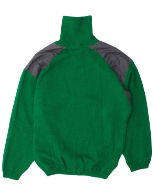 Conte of Florence Mens Button Neck Jumper Sweater XL Green