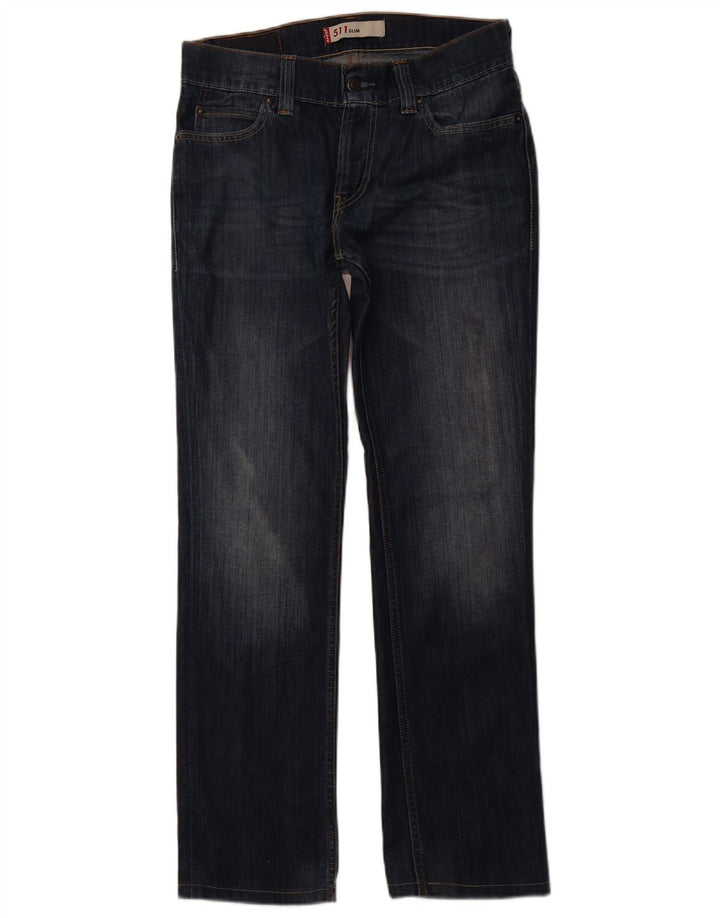 LEVI'S Womens Slim Jeans W33 L31 Navy Blue Cotton