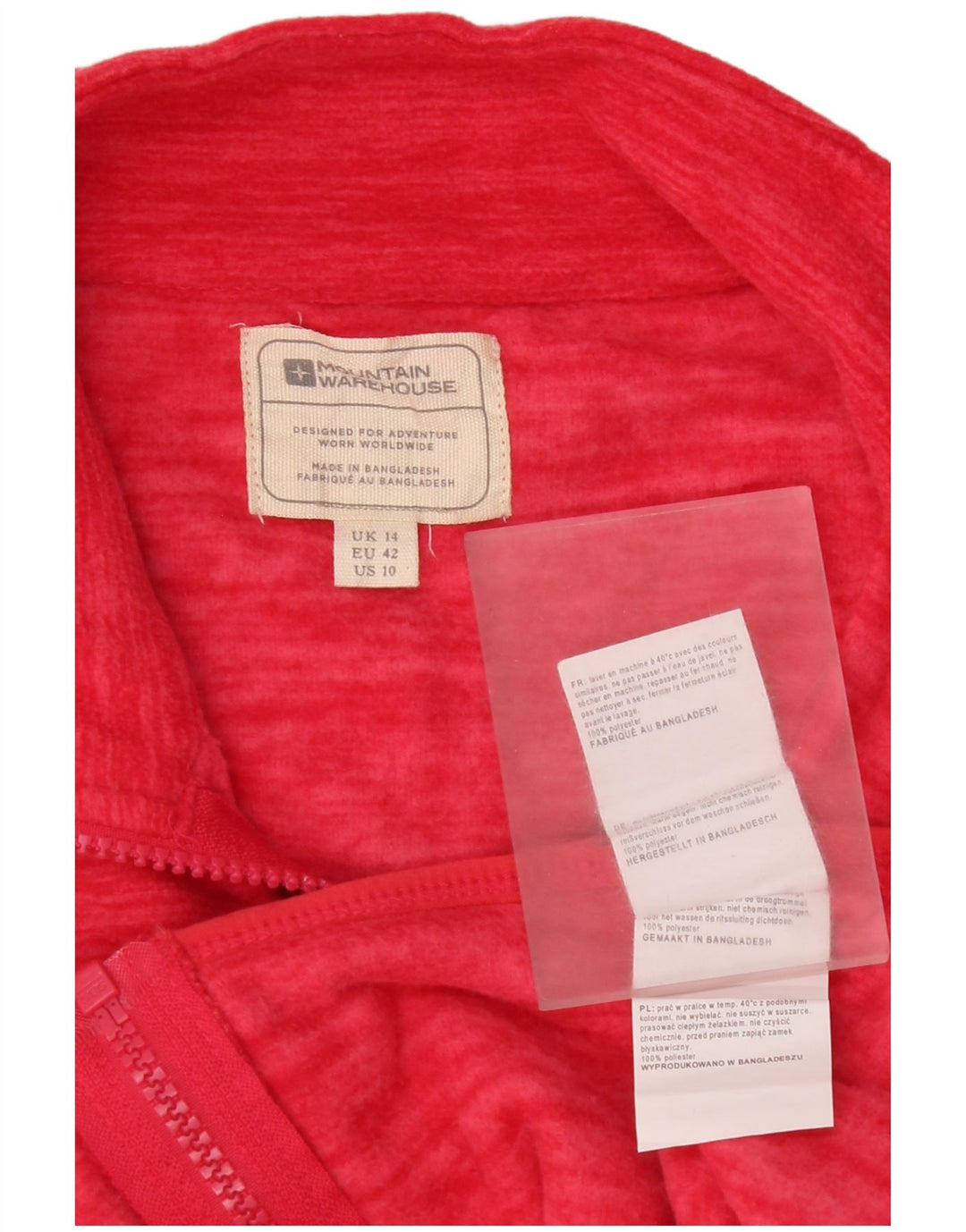 Mountain Warehouse Womens Fleece Jacket UK 14 Large Pink Polyester