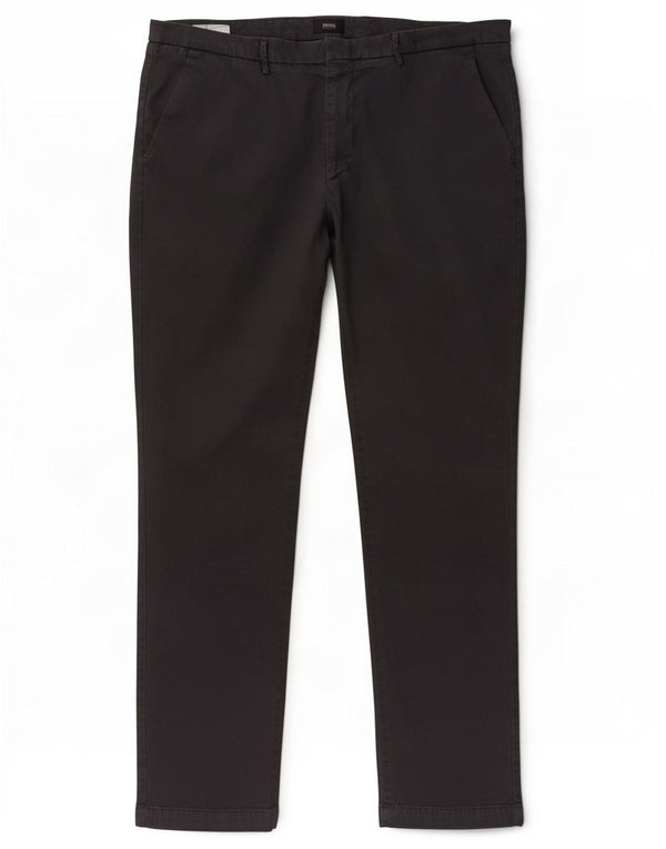 Hugo Boss Mens Slim Chino Trousers W36 L32 Grey Cotton