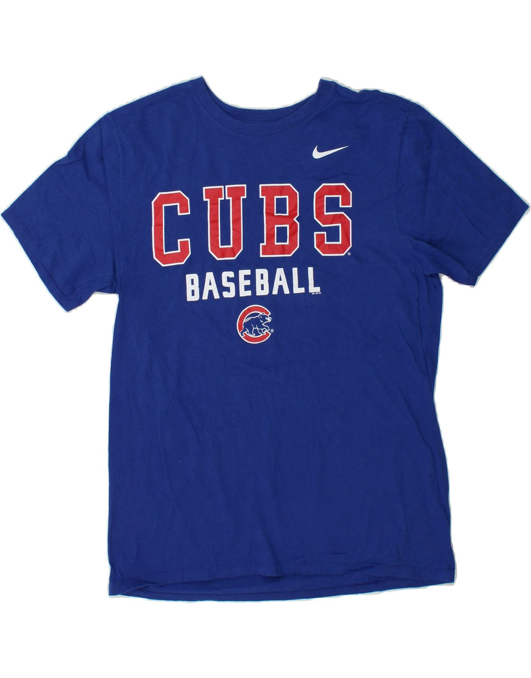 NIKE Mens Chicago Cubs Graphic T-Shirt Top Medium Blue Cotton Vintage Nike and Second-Hand Nike from Messina Hembry 