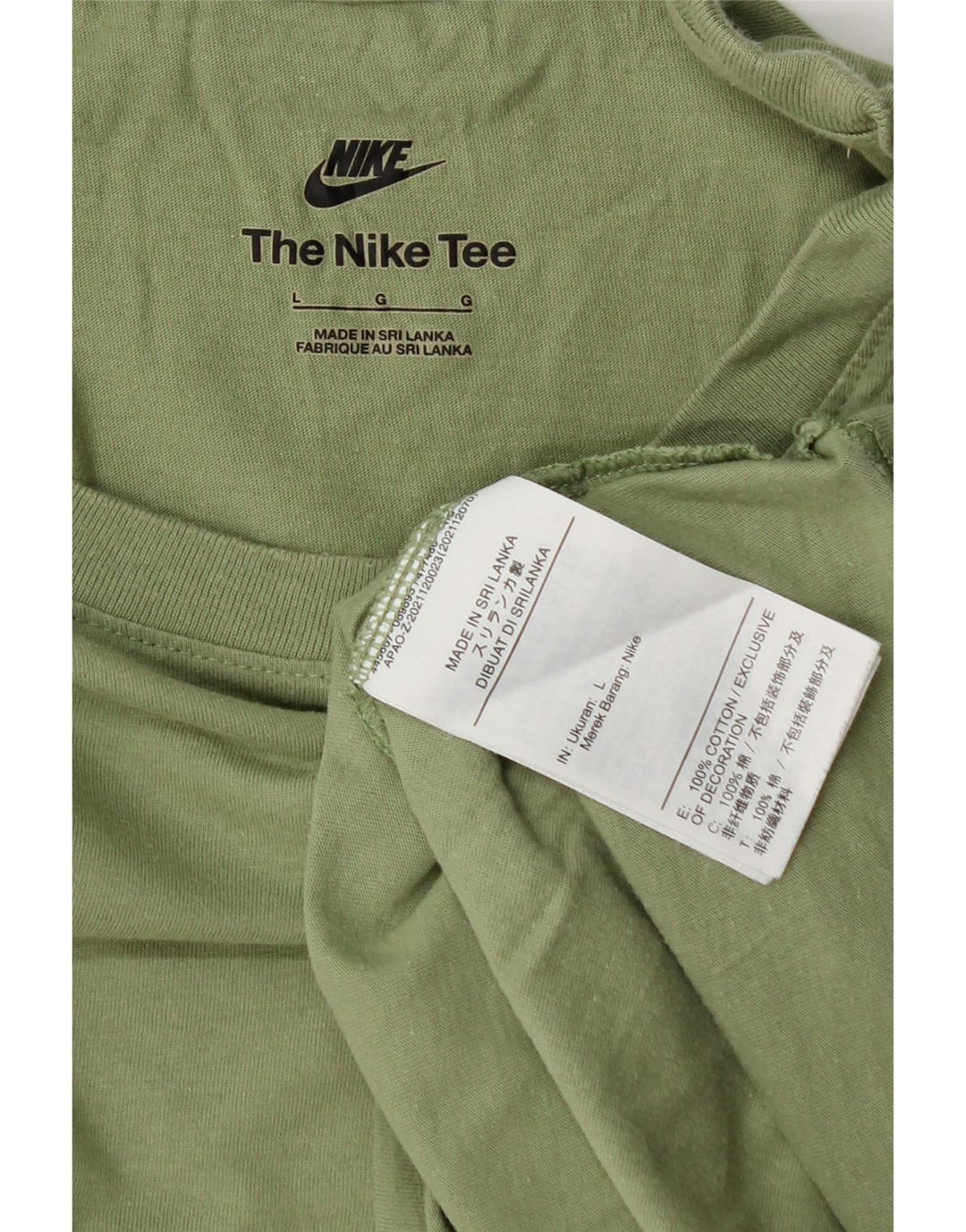 Nike Mens T-Shirt Top Large Green Cotton
