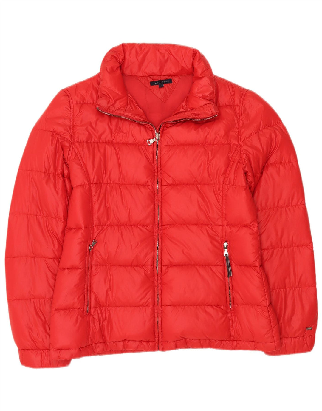 Tommy Hilfiger Womens Padded Jacket UK 14 Medium Red Nylon